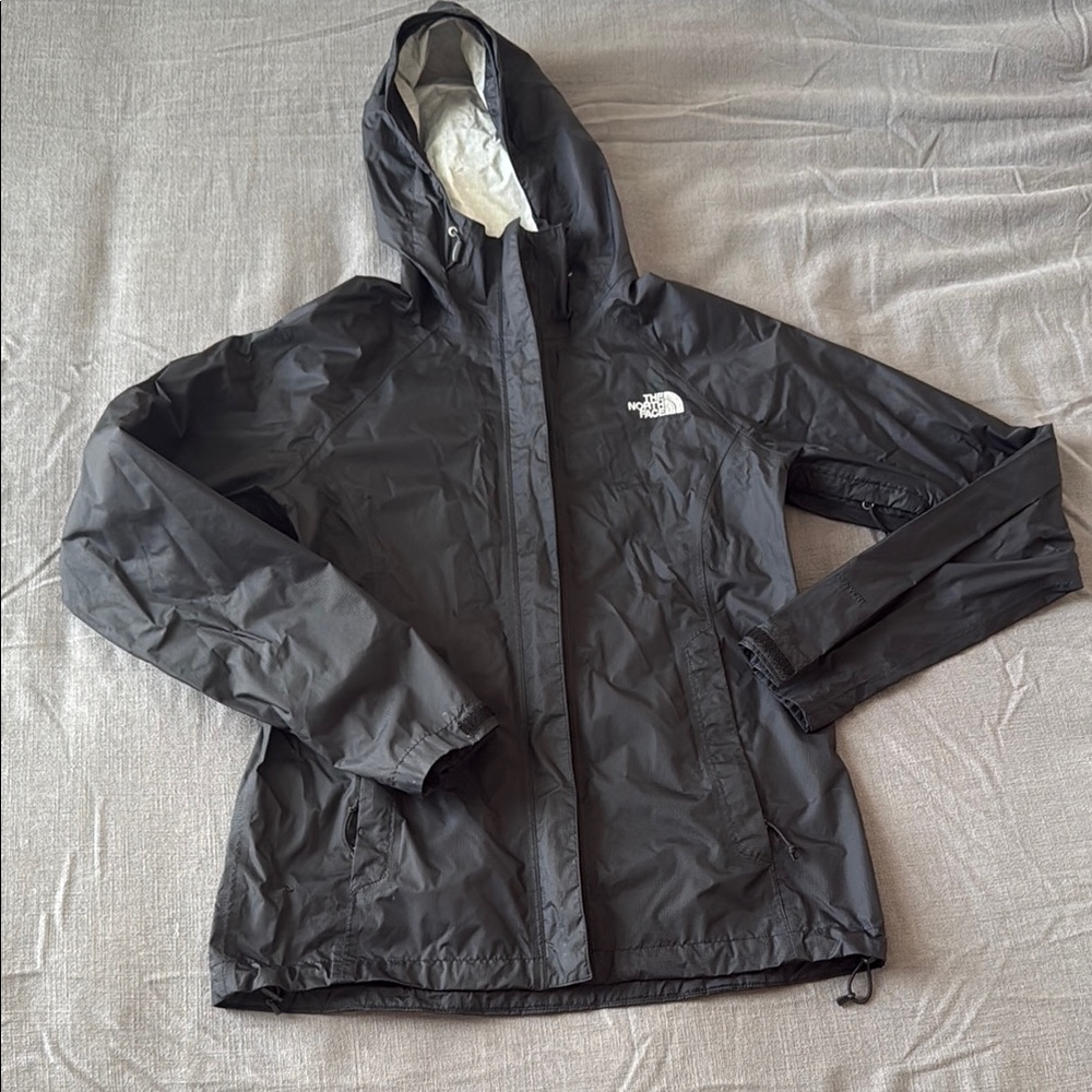 The North Face Black Hooded Rain Jacket